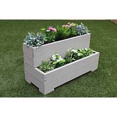 BR Garden Muted Clay Tiered Wooden Planter - 100x50x53 (cm) great for Screening and Flowers + Free Gift