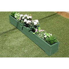 Green 5ft Wooden Planter Box - 150x22x23 (cm) great for Balconies and Herb Gardens