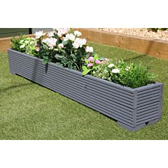 BR Garden Grey 5ft Wooden Planter Box - 150x22x23 (cm) great for Balconies and Herb Gardens  + Free Gift