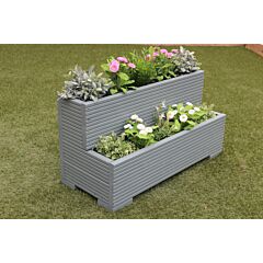 BR Garden Wild Thyme Green Tiered Wooden Planter - 100x50x53 (cm) great for Screening and Flowers + Free Gift