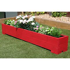 Red 5ft Wooden Planter Box - 150x22x23 (cm) great for Balconies and Herb Gardens