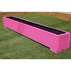 BR Garden Pink 5ft Wooden Planter Box - 150x22x23 (cm) great for Balconies and Herb Gardens  + Free Gift