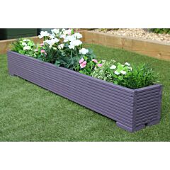 BR Garden Purple 5ft Wooden Planter Box - 150x22x23 (cm) great for Balconies and Herb Gardens  + Free Gift