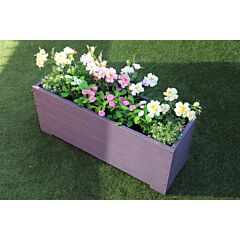BR Garden Purple 1m Length Wooden Planter Box - 100x32x43 (cm) great for Screening and Flowers + Free Gift