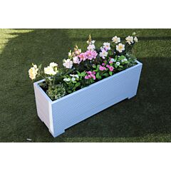 BR Garden Light Blue 1m Length Wooden Planter Box - 100x32x43 (cm) great for Screening and Flowers + Free Gift