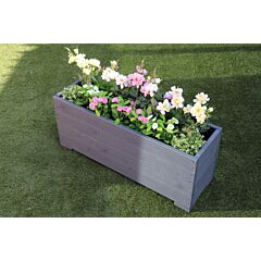 BR Garden Grey 1m Length Wooden Planter Box - 100x32x43 (cm) great for Screening and Flowers + Free Gift