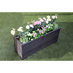 BR Garden Black 1m Length Wooden Planter Box - 100x32x43 (cm) great for Screening and Flowers + Free Gift