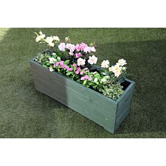 BR Garden Green 1m Length Wooden Planter Box - 100x32x43 (cm) great for Screening and Flowers + Free Gift