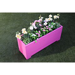 BR Garden Pink 1m Length Wooden Planter Box - 100x32x43 (cm) great for Screening and Flowers + Free Gift