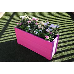 BR Garden Pink Tall Deep Wooden Garden Planter Box 100x32x53 cm