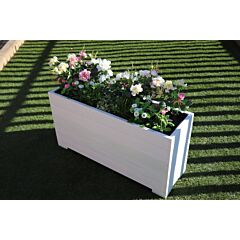 White 1m Length Wooden Planter Box - 100x32x53 (cm) great for Bamboo Screening