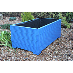 BR Garden Blue 1m Length Wooden Planter Box - 100x56x43 (cm) great for Vegetable Gardens + Free Gift
