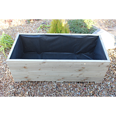 Pine Decking 4ft Wooden Trough Planter - 120x56x43 (cm) great for Vegetable Gardens