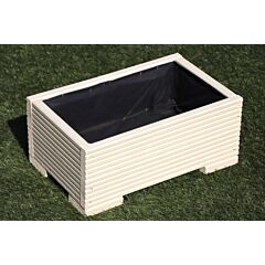 Cream Small Wooden Planter - 50x32x23 (cm) great for Balconies and Small Herb Gardens