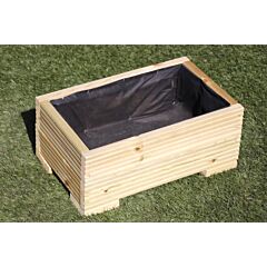 Small Plain Treated Wooden Decking Planter 50x32x23 (cm)