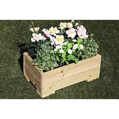 Pine Decking Small Wooden Planter - 50x32x23 (cm) great for Balconies and Small Herb Gardens