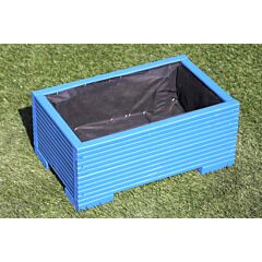 Blue Small Wooden Planter - 50x32x23 (cm) great for Balconies and Small Herb Gardens