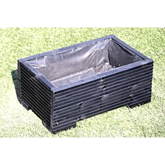 Black Small Wooden Planter - 50x32x23 (cm) great for Balconies and Small Herb Gardens