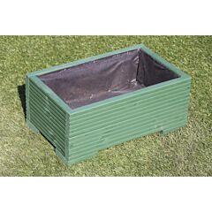 Green Small Wooden Planter - 50x32x23 (cm) great for Balconies and Small Herb Gardens