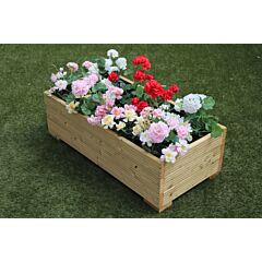 BR Garden Pine Decking 1m Length Wooden Planter Box - 100x56x33 (cm) great for Bedding plants and Flowers + Free Gift