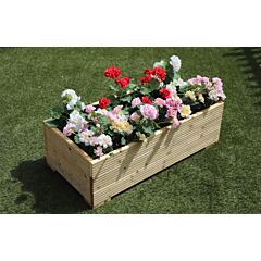 BR Garden Pine Decking 1m Length Wooden Planter Box - 100x56x33 (cm) great for Bedding plants and Flowers + Free Gift