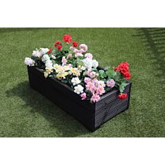 Black 1m Length Wooden Planter Box - 100x56x33 (cm) great for Bedding plants and Flowers