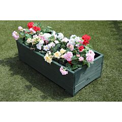 BR Garden Green 1m Length Wooden Planter Box - 100x56x33 (cm) great for Bedding plants and Flowers + Free Gift