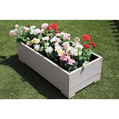 BR Garden Muted Clay 1m Length Wooden Planter Box - 100x56x33 (cm) great for Bedding plants and Flowers + Free Gift