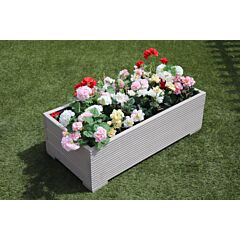 BR Garden Muted Clay 1m Length Wooden Planter Box - 100x56x33 (cm) great for Bedding plants and Flowers + Free Gift