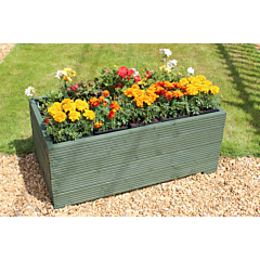 BR Garden Green 1m Length Wooden Planter Box - 100x56x43 (cm) great for Vegetable Gardens + Free Gift