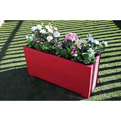 120x32x53 - Red Wooden Garden Planter