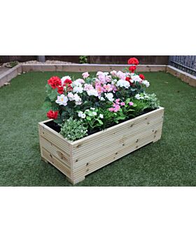1 METRE LARGE EXTRA WIDE WOODEN GARDEN PLANTER TROUGH HAND MADE IN DECKING